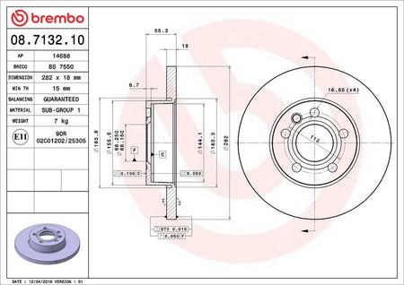 Brembo 08.7132.10 Brake Disc - 2