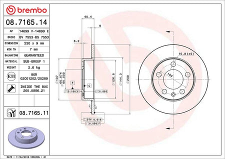 Brembo 08.7165.11 Brake Disc - 2