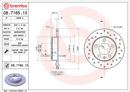 Brembo 08.7165.1X Brake Disc - 2