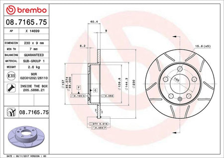Brembo 08.7165.75 Brake Disc - 2