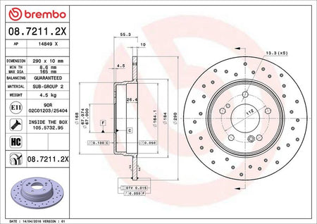 Brembo 08.7211.2X Brake Disc - 2