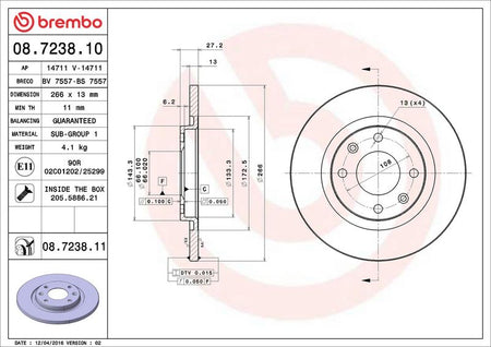 Brembo 08.7238.11 Brake Disc - 2
