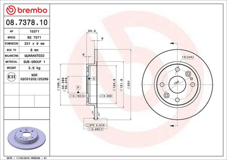 Brembo 08.7378.10 Brake Disc - 2