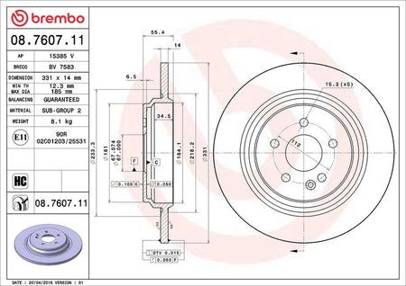 Brembo 08.7607.11 Brake Disc - 2