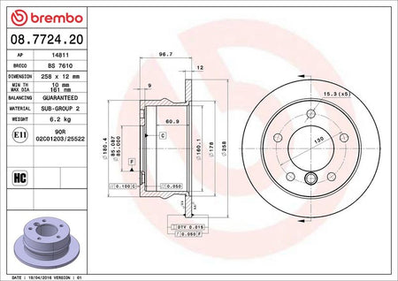 Brembo 08.7724.20 Brake Disc - 2