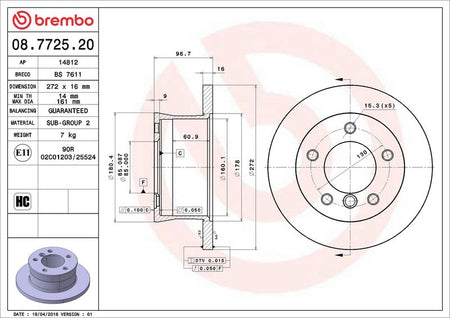 Brembo 08.7725.20 Brake Disc - 2