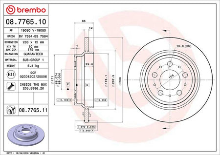 Brembo 08.7765.11 Brake Disc - 2