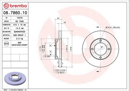 Brembo 08.7860.10 Brake Disc - 2