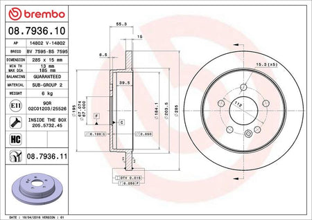 Brembo 08.7936.11 Brake Disc - 2