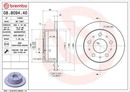 Brembo 08.8094.40 Brake Disc - 2