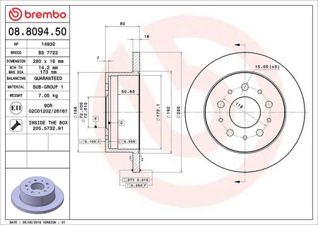 Brembo 08.8094.50 Brake Disc - 2