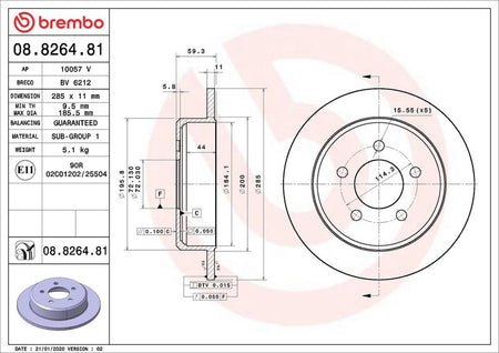 Brembo 08.8264.81 Brake Disc - 1
