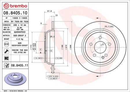 Brembo 08.8405.11 Brake Disc - 2