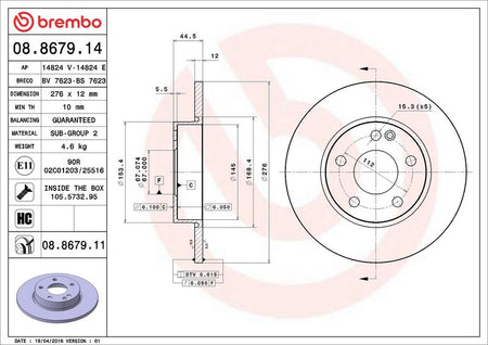 Brembo 08.8679.11 Brake Disc - 2
