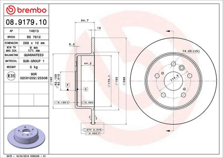 Brembo 08.9179.10 Brake Disc - 2