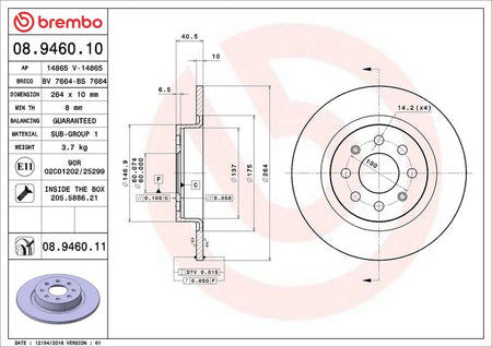 Brembo 08.9460.11 Brake Disc - 2