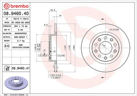 Brembo 08.9460.41 Brake Disc - 2