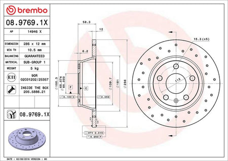 Brembo 08.9769.1X Brake Disc - 2