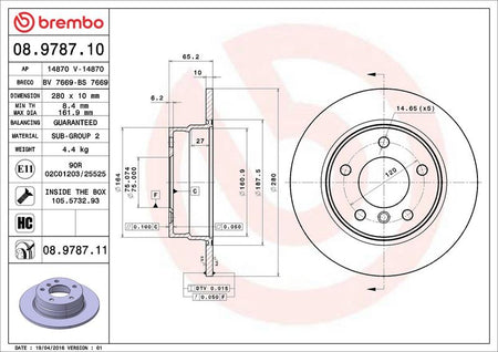 Brembo 08.9787.11 Brake Disc - 2