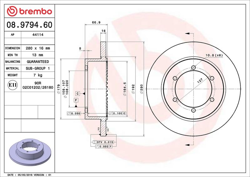 Brembo 08.9794.60 Brake Disc - 2