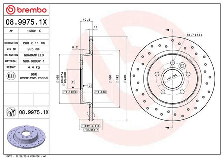 Brembo 08.9975.1X Brake Disc - 2