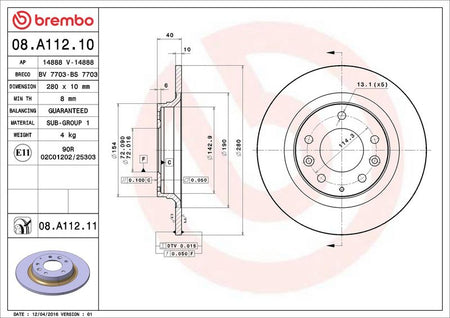 Brembo 08.A112.11 Brake Disc - 2