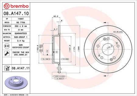 Brembo 08.A147.11 Brake Disc - 2