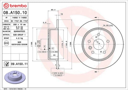 Brembo 08.A150.11 Brake Disc - 2