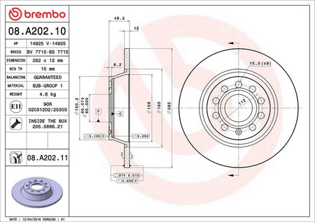 Brembo 08.A202.11 Brake Disc - 2