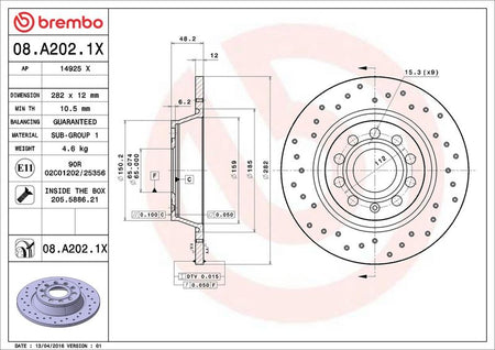 Brembo 08.A202.1X Brake Disc - 2
