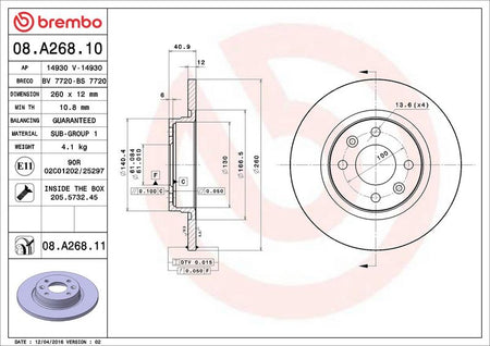 Brembo 08.A268.11 Brake Disc - 2