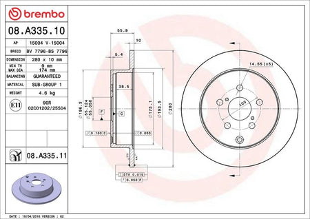 Brembo 08.A335.11 Brake Disc - 2