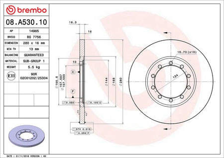 Brembo 08.A530.10 Brake Disc - 2