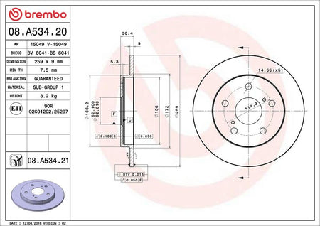 Brembo 08.A534.21 Brake Disc - 2