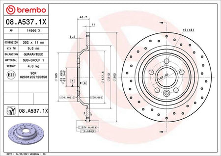 Brembo 08.A537.1X Brake Disc - 2
