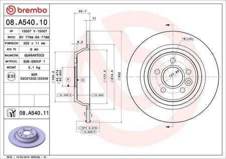 Brembo 08.A540.11 Brake Disc - 2