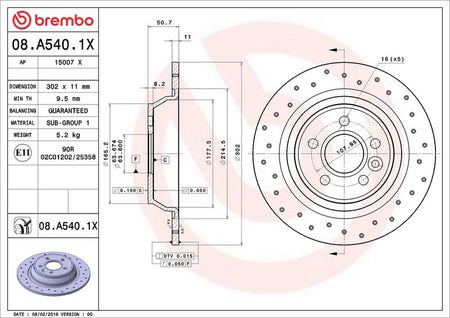 Brembo 08.A540.1X Brake Disc - 2