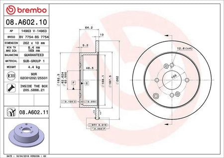 Brembo 08.A602.11 Brake Disc - 2