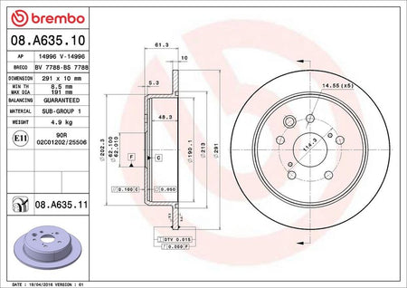 Brembo 08.A635.11 Brake Disc - 2