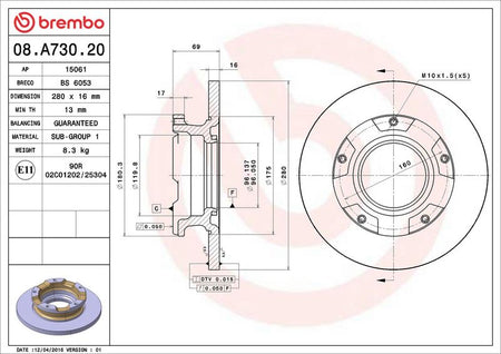 Brembo 08.A730.20 Brake Disc - 2