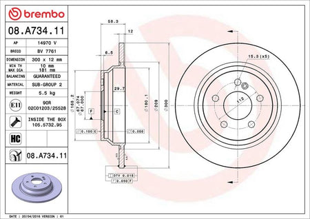 Brembo 08.A734.11 Brake Disc - 2
