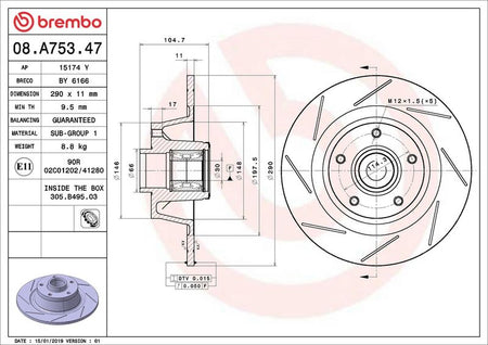 Brembo 08.A753.47 Brake Disc - 2