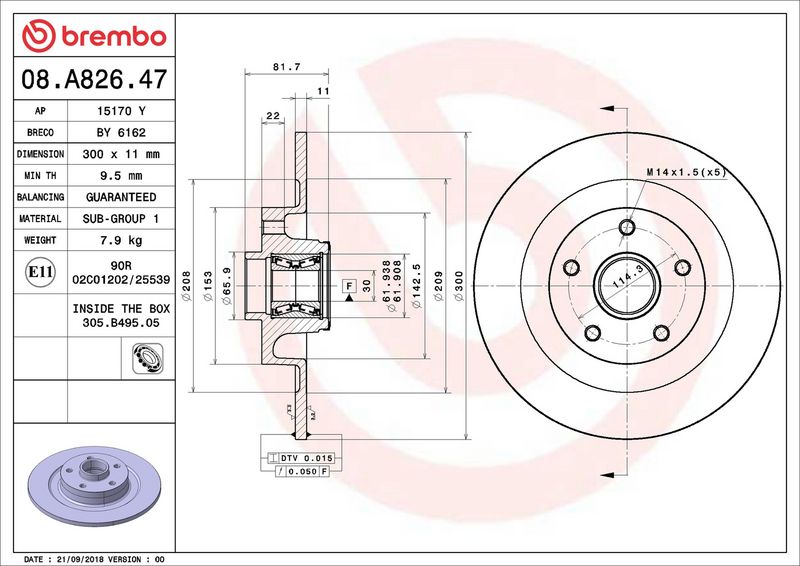 Brembo 08.A826.47 Brake Disc - 2