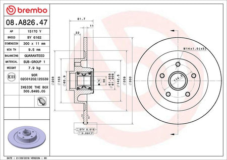 Brembo 08.A826.47 Brake Disc - 2