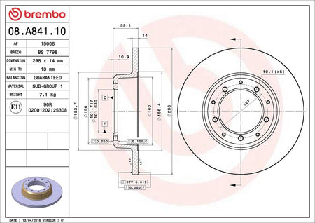 Brembo 08.A841.10 Brake Disc - 2