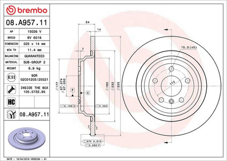 Brembo 08.A957.11 Brake Disc - 2