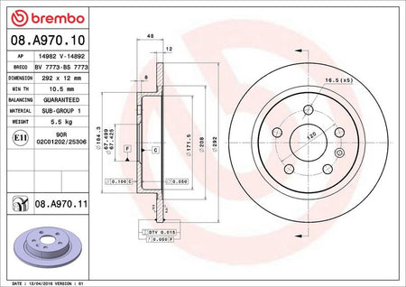 Brembo 08.A970.11 Brake Disc - 2