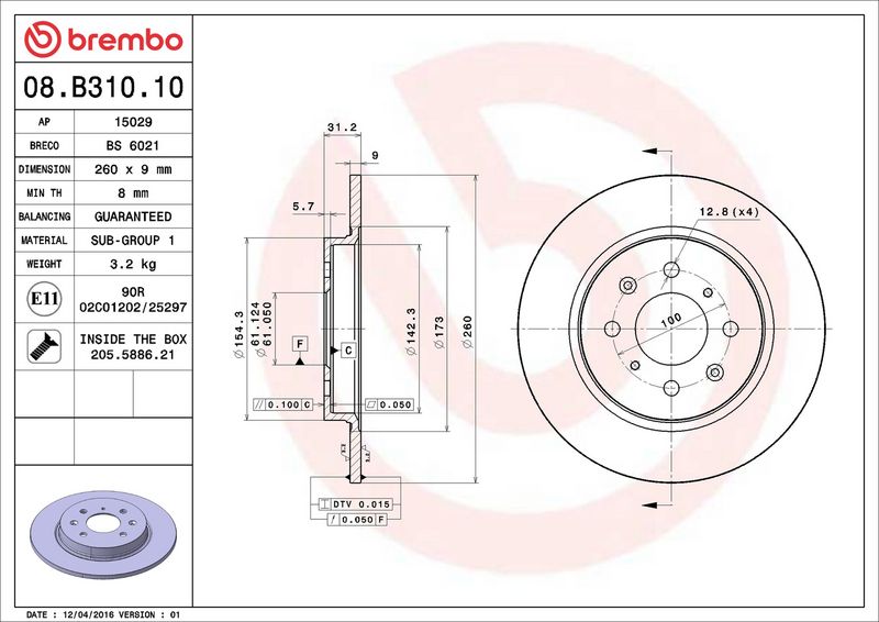Brembo 08.B310.10 Brake Disc - 2