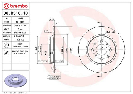 Brembo 08.B310.10 Brake Disc - 2