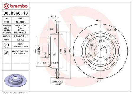 Brembo 08.B360.10 Brake Disc - 2